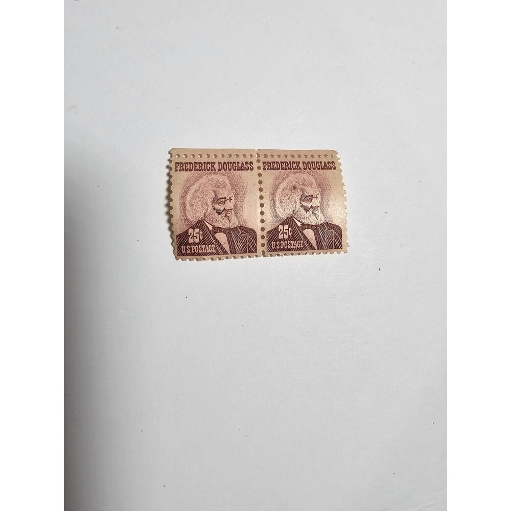 STAMP US SCOTT 1290 "Fredrick Douglass" 25CENT 1967  FANCY CANCEL HORIZ PAIR